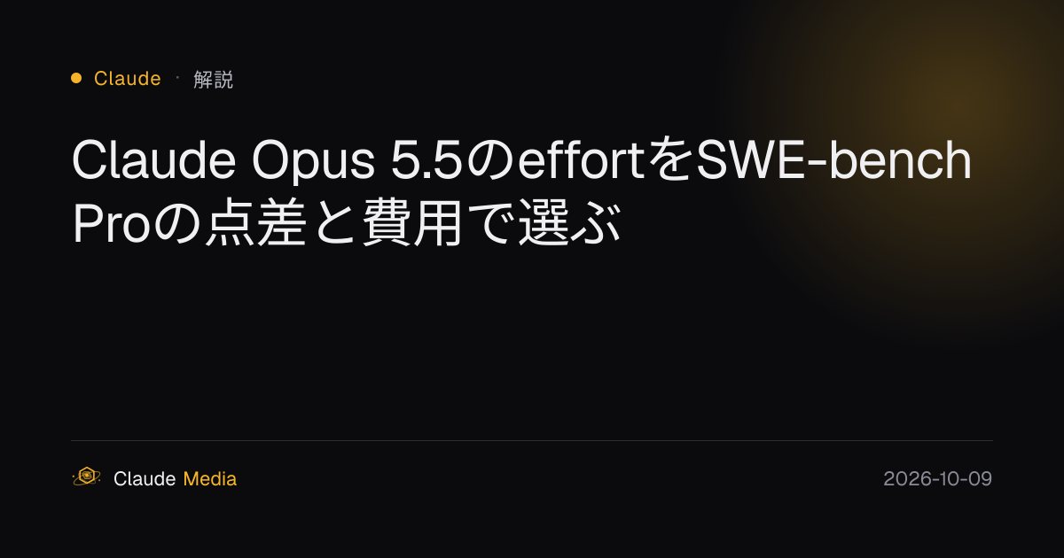 Claude Opus 5.5のeffortをSWE-bench Proの点差と費用で選ぶ | Claude Media